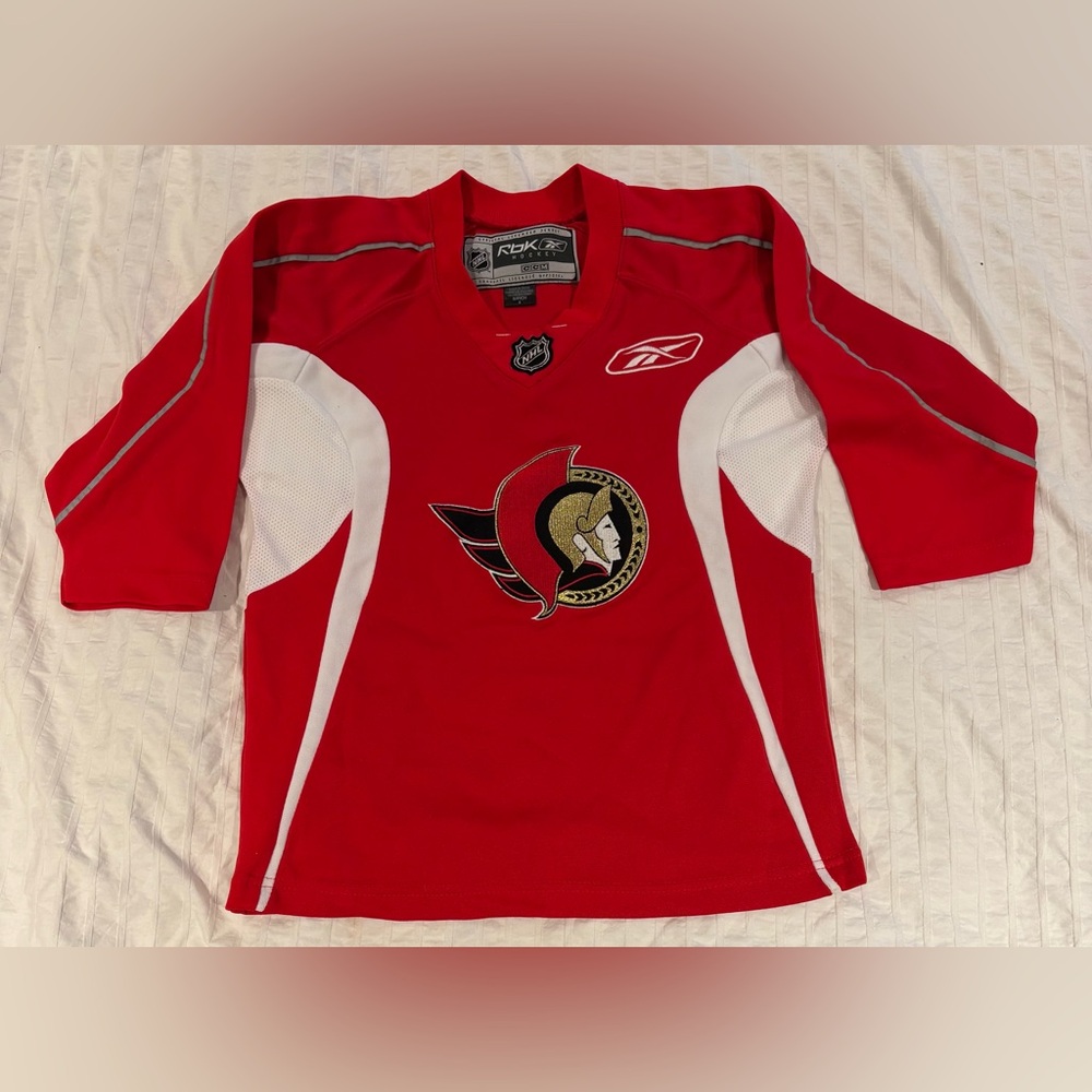 Reebok CCM Red OTTAWA SENATORS NHL Team Hockey JERSEY Kids Size 8